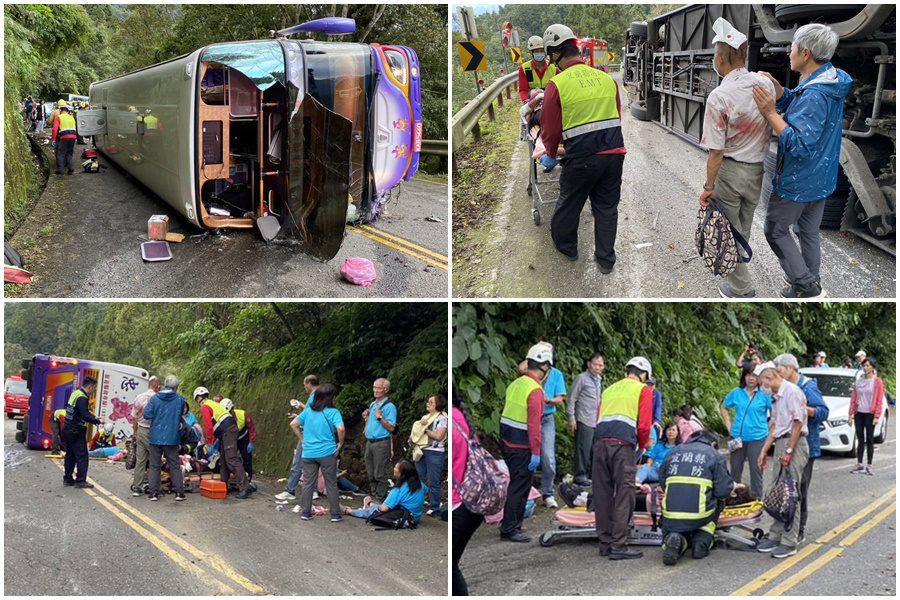 太平山遊覽車翻覆！　39人輕重傷　其中1人OHCA - 早安台灣新聞 | Morning Taiwan News