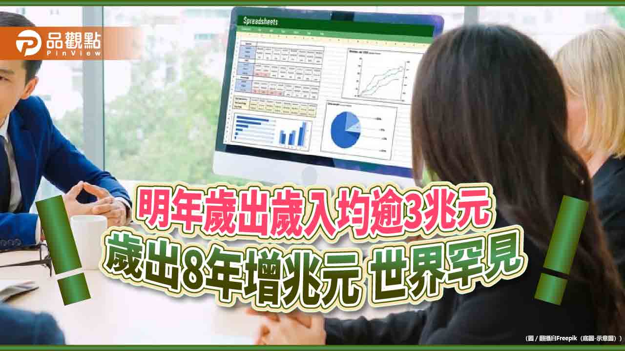 明年歲出歲入均逾3兆元-歲出8年增兆元-世界罕見