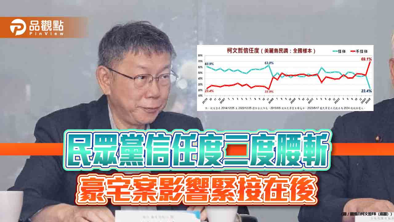 民眾黨信任度二度腰斬-豪宅案影響緊接在後