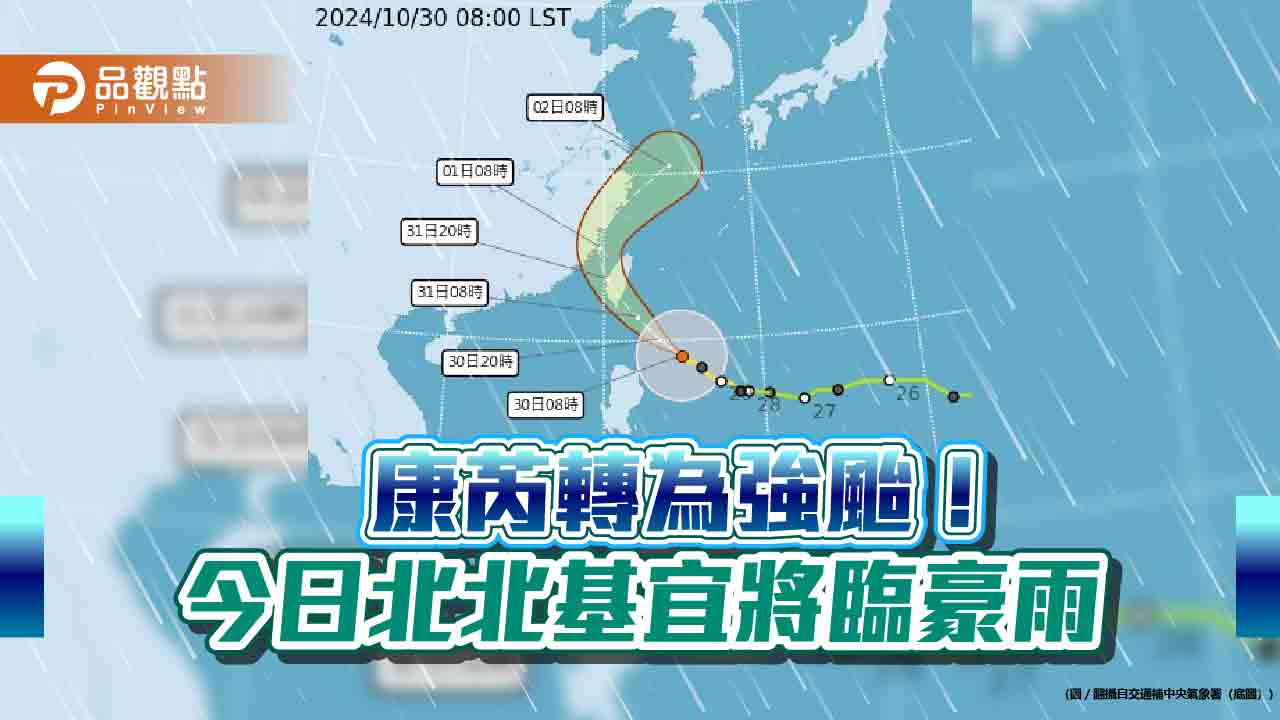 康芮轉為強颱！-今日北北基宜將臨豪雨