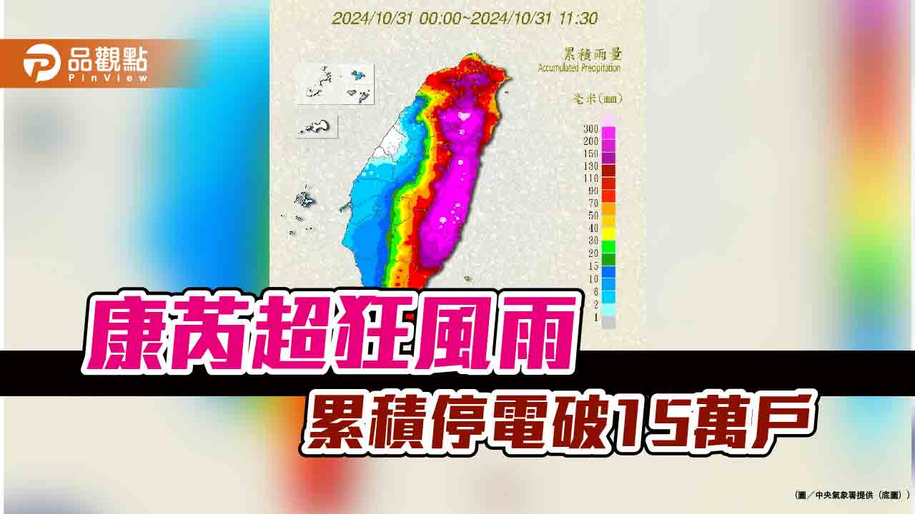 康芮超狂風雨-累積停電破15萬戶