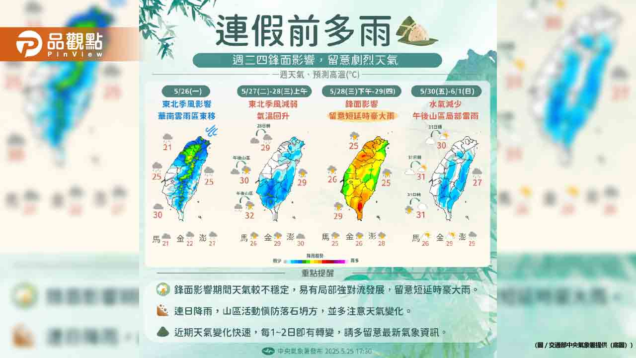 今年「最強梅雨鋒面」豪大雨連下3天　這裡雨最猛